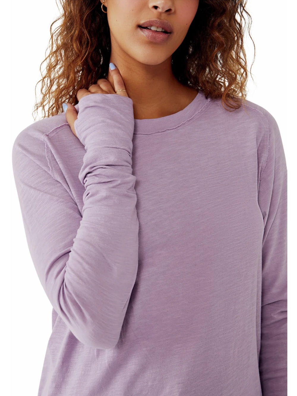 We The Free Lavender Long-Sleeve Crewneck Top NWT Size S